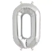 16" SILVER Number 0 Mylar Foil Balloon 1 pc Party BackDrop Decorations Supply