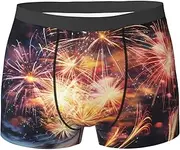 [QMNEHJ] Beautiful Fireworks Men's Boxer Briefs Breathable Stretch Underwear Moisture-Wicking Trunks for Men
