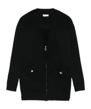 zip-up cardigan XS,L,M Black