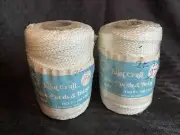 2 - Vintage WHITE Knot Craft Macrame Cords & Twine Persian Cord 150ft Each -Feet