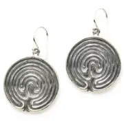 Labyrinth Earrings solid .925 Sterling Silver made in USA
