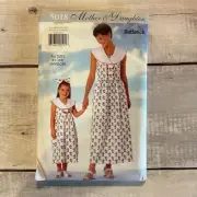 Butterick 5018 Sewing Pattern Dress Mother Daughter Adult Child Sizes UNCUT