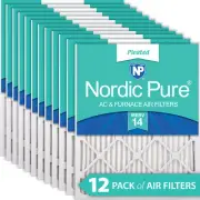 Nordic Pure 8x20x1 Pleated MERV 14 Air Filters 12 Pack