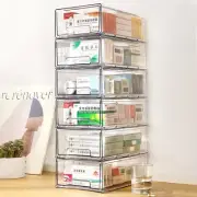 6 Pack Clear Drawer-Type Plastic Storage Box Bins Organizer/Medicine Container,F