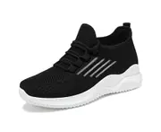 Women's Hiking Shoes Women Walking Shoes Breathable Sneakers Sport Casual Non Slip Female Shoes-Black