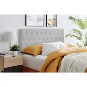 Lilly Button Bed Head Light Grey - Double