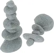 Abaodam 2pcs Rockery Stone Mini Rockery Garden Supplies Micro Landscape Ornament Tank Decoration Decorative Stones for Planters Miniature Landscape Scenery Bonsai Ornament Grey Sandstone