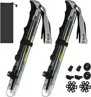 Trekking Poles Collapsible Hiking Poles for Men Women Upgraded Thickened Aircraft-Grade Aluminum Alloy Trekking Sticks Folding Walking Sticks with Tip Kits Carrying Bag