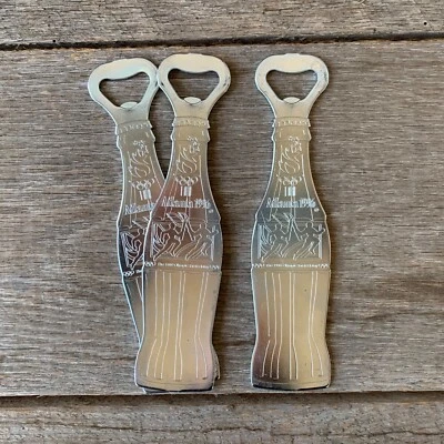 2 Vintage Original1996 Olympics COCA COLA Coke Metal Bottle Opener ATLANTA