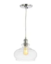 JONATHAN Y Wyatt 9.5in Pharmacy Metal Glass LED Pendant