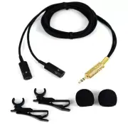 DELUXE AUDIO TECHNICA CARDIOID STEREO MICROPHONES w/ CLIPS & WINDSCREENS