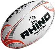 Rhino Meteor Rugby Ball (UK Size: 5) (Black/White/Red)