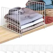 LQQBOX Shelf Dividers for Closet Organization, 8 Pack Metal Closet Shelf Dividers, Closet Shelf Organizer for Wood Closet Separator