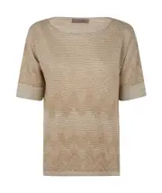 D.exterior Textured Short Sleeve Top IVORY