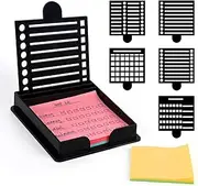 JANLOVE Post It Sticky Note Holder, Memo Pad Organizer to Do List Stencil Dispenser with Five Template for Room and Office Desk