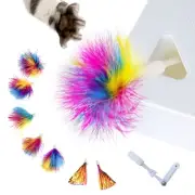 Upgrade Rainbow Feather Replacement Whack A Mole Cat Toy, 6pcs Rainbow Feathe...