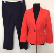 KASPER Women's Red/Black Cotton/Polyester Blend Pant Suit Size 10P