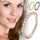 Hinged Rings Micro Zirconia Earring Cartilage Nose Septum✨j Hoop W4F1 йц сα ρ ◆ι