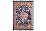 Handmade Designer Wool Rug Lyon 6300-Navy Rust