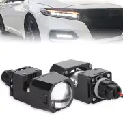 Pair LED Headlight 1.5" Mini Bi LED Projector Lens 80W Retrofit Universal 6000K