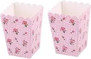 Healeved 12pcs Popcorn Serving Bag Popcorn Boxes Popcorn Favor Bags Puffed Rice Popcorn Paper Bags for Dessert Poptarts Cheese Popcorn Paper Treat Boxes Paper Boxes Roses Pink Disposable