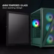 Vetroo M05 Micro ATX / MINI ITX Gaming PC Case Tempered Glass w/ ARGB Fan Green