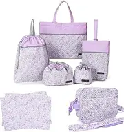 COLORFUL CANDY STYLE NT101400 Kindergarten Entrance 7-Piece Set, Water Repellent, Lightweight Type, Lesson Bag, Kindergarten Bag, Shoe Case, Drawstring Large Drawstring (Lunch Bag), Drawstring (Cup