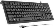USB Keyboard Foldable Stands, Spill-Resistant, Anti-Wear Letters for Windows Mac PC Laptop, Full Size