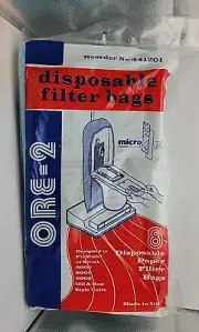 Oreck ORE-2 Disposable Paper Filter Vacuum Bags #441201 Micro Ply 8 Bags USA