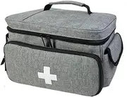 HOQUSA Home first aid kit Medical kit Family medicine kit Outdoor Epidemic prevention kit eva Storage package Emergency kit in car Travel convenient medical kit, Gray