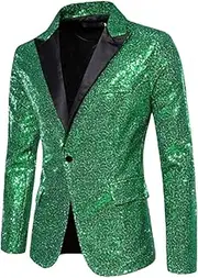 [Generic] Men Luxurious Sequins Suit Jacket Fashion Wedding Party Prom Dress Blazers Male Slim Fit Blazers Coat