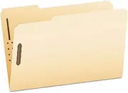 Manila Fastener Folders, 1/3-Cut Tabs, 2 Fasteners, Legal Size, Manila Exterior, 50/Box