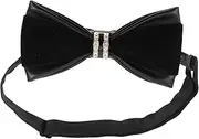 [COMPUKAS] Sparkly Bow Tie Men British Style Pu Leather Pre-tied Bow for Formal Occasions Banquets Parties
