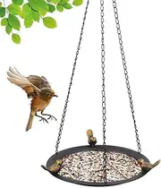 Bird Feeding Station - Bird Feeder Tray | Outdoor Birdbath Bowl Hanging | Water Bowl Tray Feeding Supplies, Weather Resistant Metal Yard Art Garden Decor for Patio Balcony Decor Lawn Outside