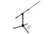 Short Microphone Stand with Boom Arm by GRIFFIN Low Profile Tripod Mic Stand Mount for Kick Bass Drum, Studio Desktop Recording, Singing, Guitar Amplifiers Small Height Telescoping Boom Holder