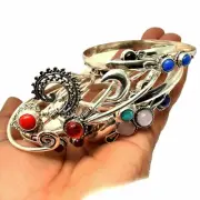 Blue Lapis Lazuli & Mix Gemstone Bangle,10Pcs Adjustable Bangle Bracelet Lot ~
