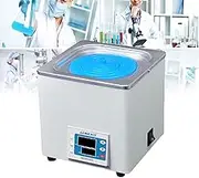 Digital Lab Thermostatic Water Bath Heater,1/2/4/6 Hole Electric Heater Scientific Heating Bath,Stainless Steel Liner with Digital Display and Protective Cover Lid,for Lab Use Supplies(1 holes)