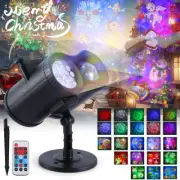 12 Pattern LED Christmas Projector Laser Light Snow Landscape Garden Xmas Lamp