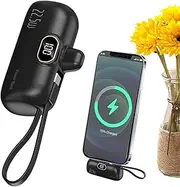 Battery Powers Bank - Portable Charger, Charger Powers Bank | PD 22.5W 5000mah USB Battery-Powered Powers Bank, Powers Banks with Built-in Cable for Series and Most Electronic/3.19x1.12x1.93 inches