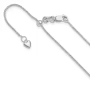 22 Inch 10K White Gold Adjustable 1mm Wheat Chain