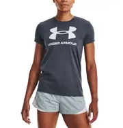 4 X Womens Under Armour Sport Style Logo Short Sleeve Charcoal Shirt