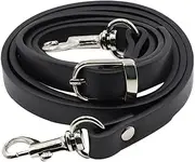 [SEWACC] Bag Strap Accessory for Crossbody Bags Black with Silver Buckle Replacement Shoulder Strap for Womens Purses and Sling Bags