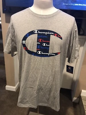 Champion Mens T-Shirt Classic Big C Logo Jersey Ringer Tee Athletic Cotton XL