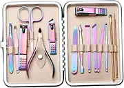 Mikinona Professional Nail Care Set 15pc Manicure Tools Nail Clippers Kit Stainless Steel