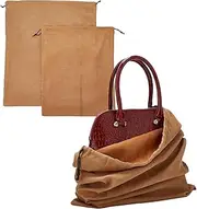 [LAKE OF FIRE] Dustproof Storage Bags with Drawstring Closure, 2-Piece Set – Multi-Purpose Protective Pouches for Handbags, Purses, Shoes, and Boots, Brown