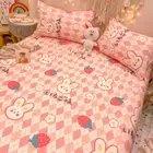 Bunny Rabbits Fitted Sheet Kids Cartoon Bed Decor Set Single/Double/Queen Size