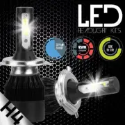 2X CREE H4 488W 48800LM HI-LO Beam COB LED Headlight Bulbs HB2 9003 6500K KIT (for: Honda Civic)