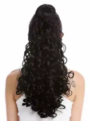 Hair Piece Ponytail Long Voluminous Strong Curly Black 50 CM 19AXL-V-1