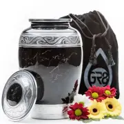GR8 Black Marble Cremation Urn for Human Ashes Adult Male and Female – Lar