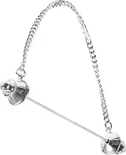 [WATIIFUFU] Men's Decorative Tie Pin Brooch Collar Button Fashionable Necktie Pin Chain Accessory